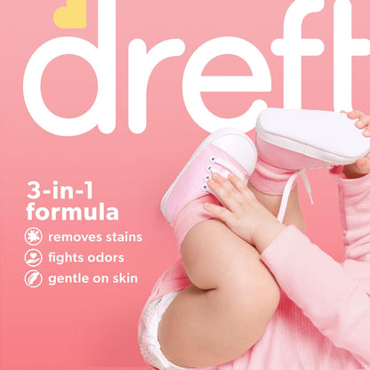 Dreft Stage 1 Newborn Baby Liquid Laundry Detergent, Gentle on Sensitive Skin, HE Compatible, 114 loads