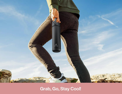 26 oz Insulated Water Bottle with 2-in-1 Straw and Spout Lid, Keep Cold 24H, Leak-Proof, Fits in Car Cup Holder, Stainless Steel Water Bottle for Sports, Travel, and School (Cotton Candy)