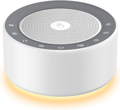 Kipcush White Noise Machine with Night Light – Nursery Sound Machine with Soft Non-Glare Lamp, 30 Soothing Sounds, 8 Color Lights, Up to 8-Hour Timer for Baby & Adults
