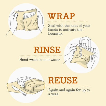 Bee's Wrap Beeswax Wraps for Food - Bread Wrap - Made in USA Reusable Bread Storage Bags - Organic & Eco-Friendly Alternative to Aluminum Foil, Sourdough Bags & Plastic Wrap, Honeycomb