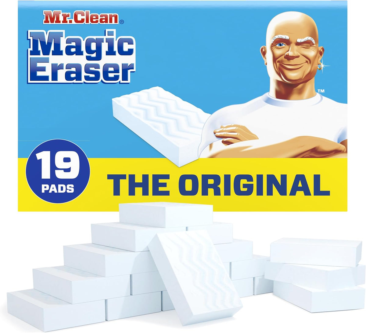 Mr. Clean Original Magic Eraser Cleaning Pads with Durafoam, 19 Count
