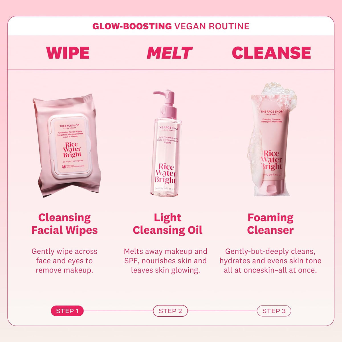 The Face Shop Rice Water Bright Makeup Remover Wipes with Rice Extract for Brightening and Moisturizing