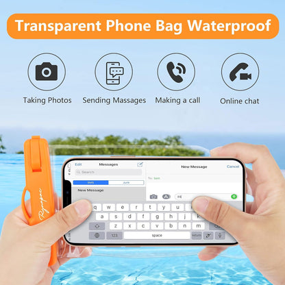 Waterproof Phone Pouch Bag - 7.5in Water Proof Cell Phone Case for Beach Travel, IPX8 Dry Bag with Lanyard for iPhone 16 15 14 Pro Max Galaxy S25+ S24+, Cruise Ship Essentials 2025