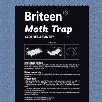 10 Pack Pantry Moth Traps Safe and Effective for Food and Clothing- Glue Traps with Pheromones for Wool Closet Carpet Food and Cupboard