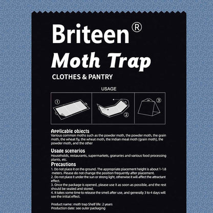 10 Pack Pantry Moth Traps Safe and Effective for Food and Clothing- Glue Traps with Pheromones for Wool Closet Carpet Food and Cupboard