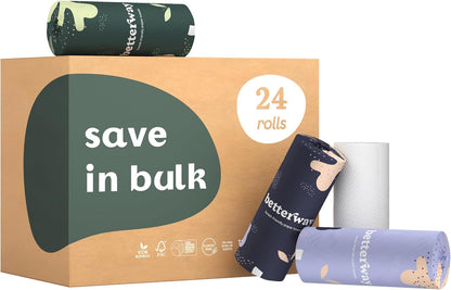 Betterway Bamboo Natural Brown Paper Towels - 8 Rolls, 2 Ply, 110 sheets - Plastic Free, PFAS Free, Disposable Kitchen Paper Towels - Select Size, Tree Free, Compostable, Strong & Absorbent - Rayz Mart