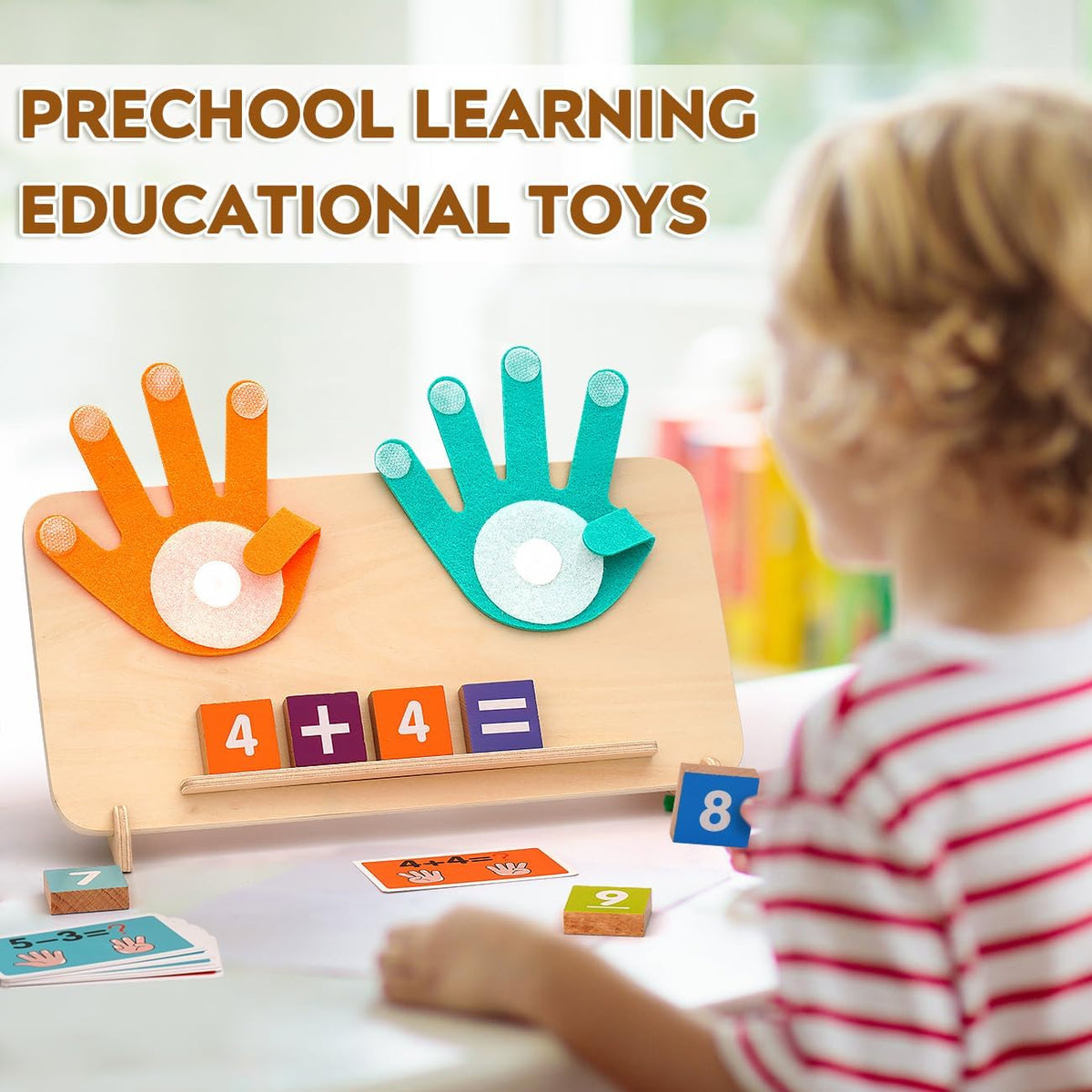Preschool Learning Toys for Toddlers 2-4, Educational Math Manipulatives Number Counting Blocks for Kids, Montessori Toys for 3-5 Year Old Boys Girls Birthday Gifts