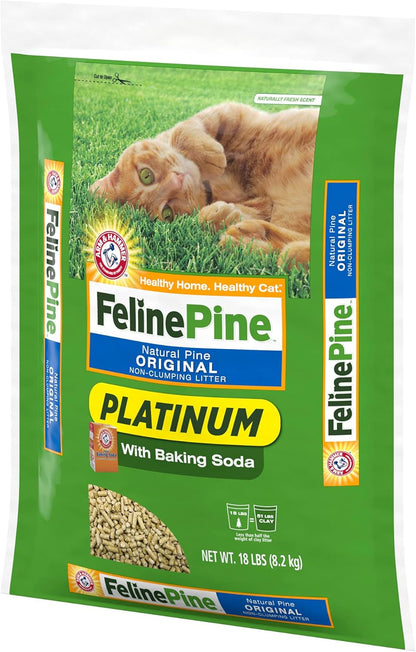 Feline Pine Platinum Non-Clumping Cat Litter 18lb.