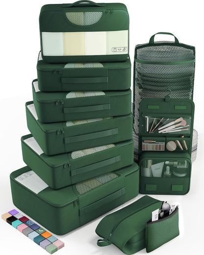 vekens 8-set packing cubes nylon organizer bags for beach vacation cruise ship travel essentials suitcase