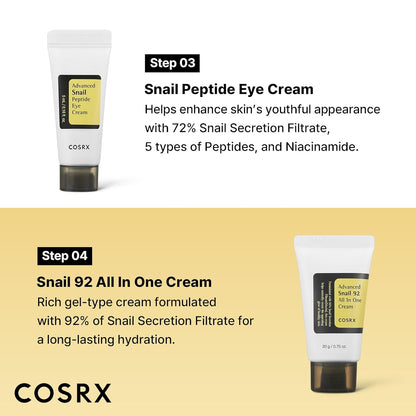 cosrx all about snail mucin korean skincare travel essentials set mini gift moisturizing kit