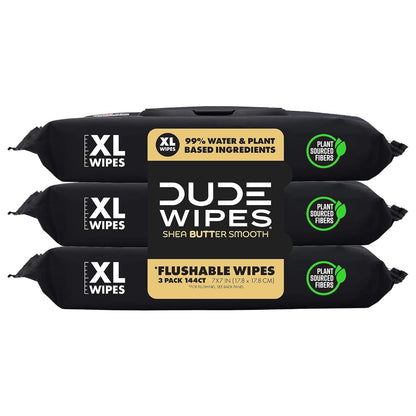 duke unscented extra-large adult wet wipes - 3 pack, 144 flushable wipes, septic and sewer safe