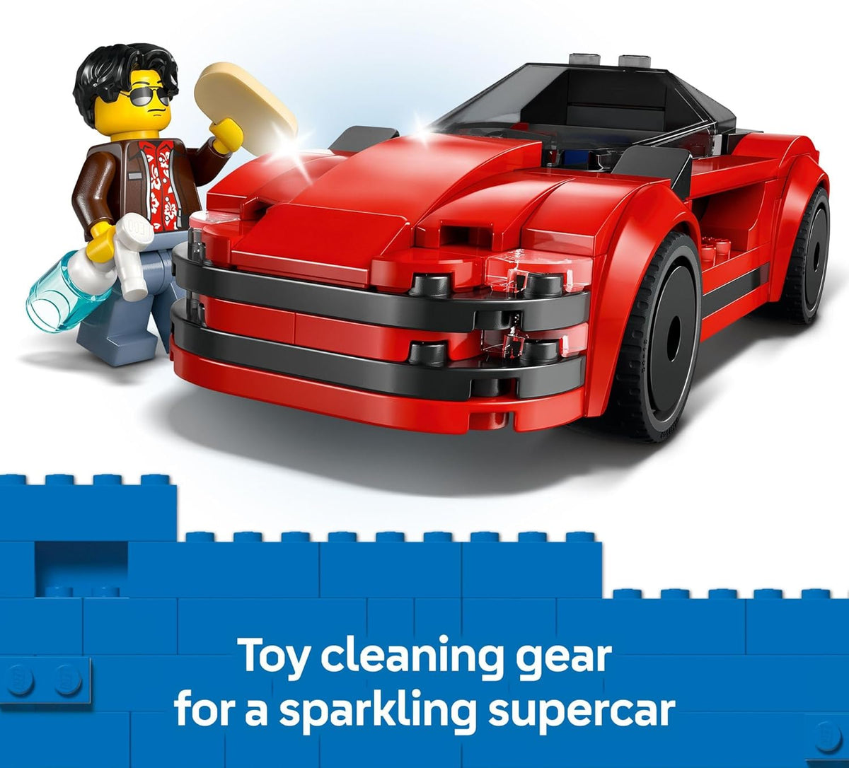 LEGO City Red Sports Car Toy - Building Toy for Kids, Boys and Girls, Ages 5+ - Educational Gift for Birthdays and Holidays - Includes Driver Minifigure and Other Accessories - 60448
