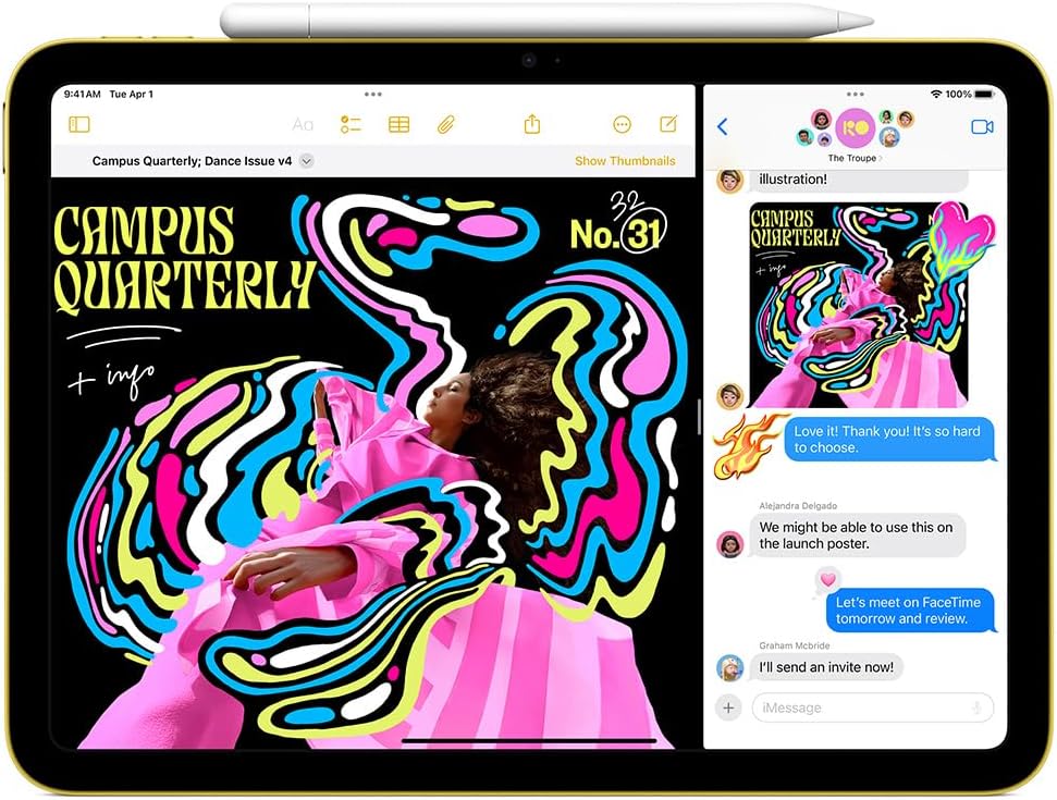 Apple iPad 11-inch: A16 chip, 11-inch Model, Liquid Retina Display, 128GB, Wi-Fi 6, 12MP Front/12MP Back Camera, Touch ID, All-Day Battery Life — Blue