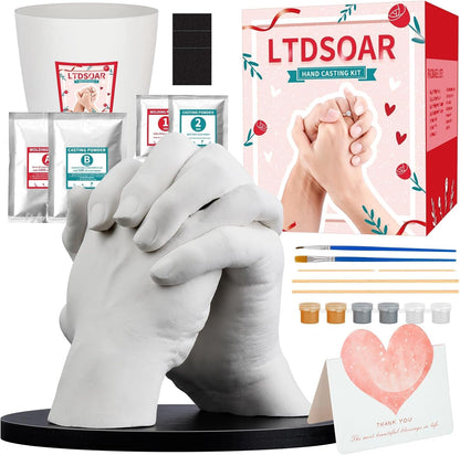 LTDSOAR Hand Casting Kit, Couples with Practice Kit, Hand Mold Kit for Adults & Kids, Romantic Anniversary Wedding Birthday for Her or Him,Boyfriend Girlfriend Unique Christmas Stocking Stuffers Gift