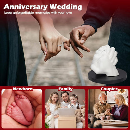 LTDSOAR Hand Casting Kit, Couples with Practice Kit, Hand Mold Kit for Adults & Kids, Romantic Anniversary Wedding Birthday for Her or Him,Boyfriend Girlfriend Unique Christmas Stocking Stuffers Gift