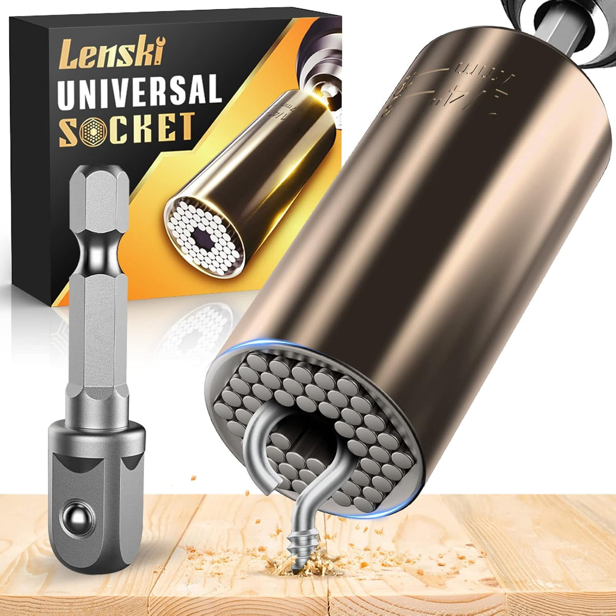 Lenski Stocking Stuffers for Men Adults, Super Universal Socket Christmas Gifts for Men, Mens Gifts for Dad Him Grandpa, White Elephant Gifts for Adults, Birthday Dad Gift