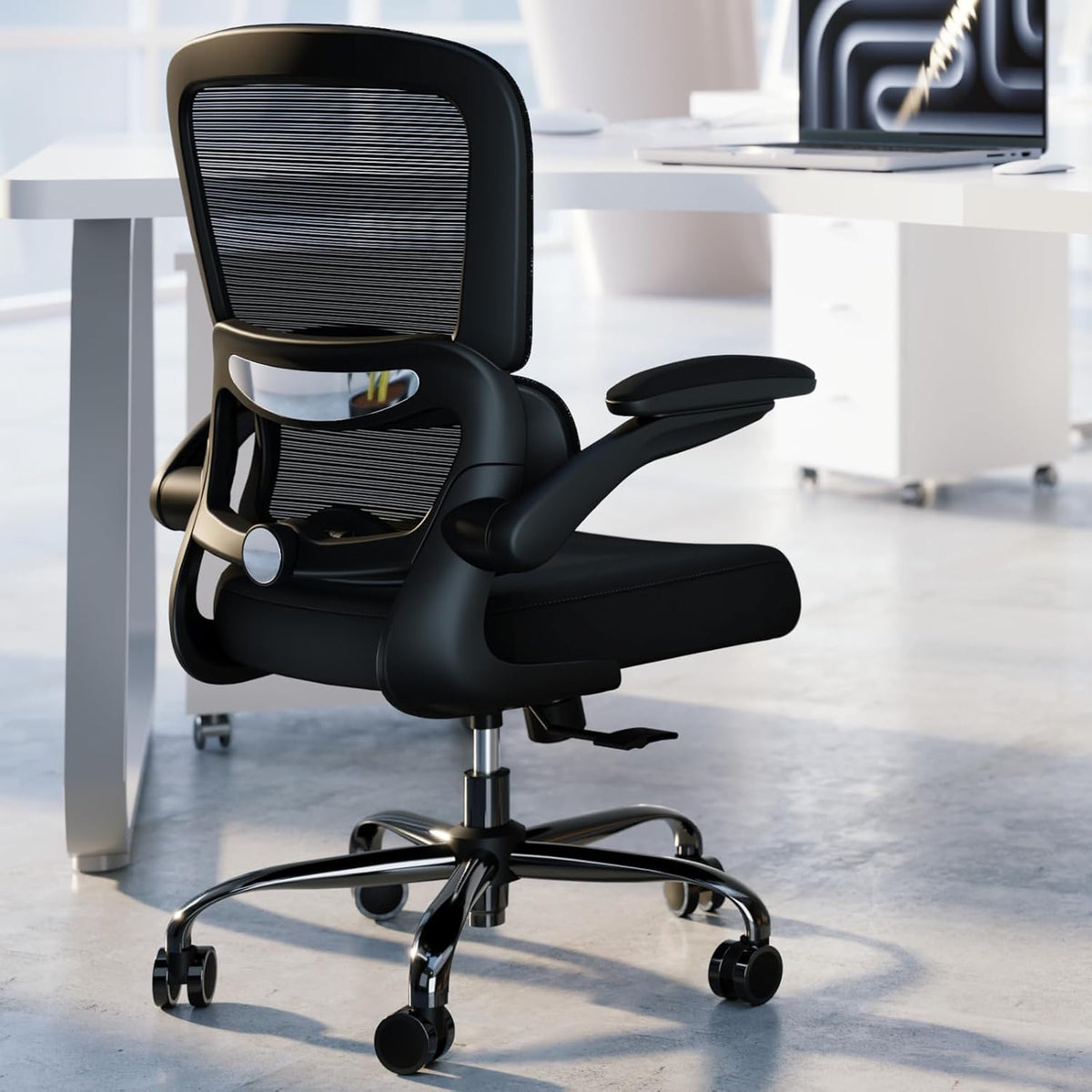 TRALT Office Chair - Ergonomic Desk Chair with Adjustable Lumbar Support, Mesh Computer Chair, Executive Chairs for Home Office Comfortable Lumbar Support (Black)