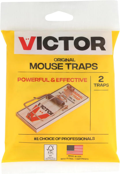 Victor Mouse Traps M150-12, Metal Pedal, Sustainably Sourced FSC Wood, Wooden Mouse Traps - Pack of 12