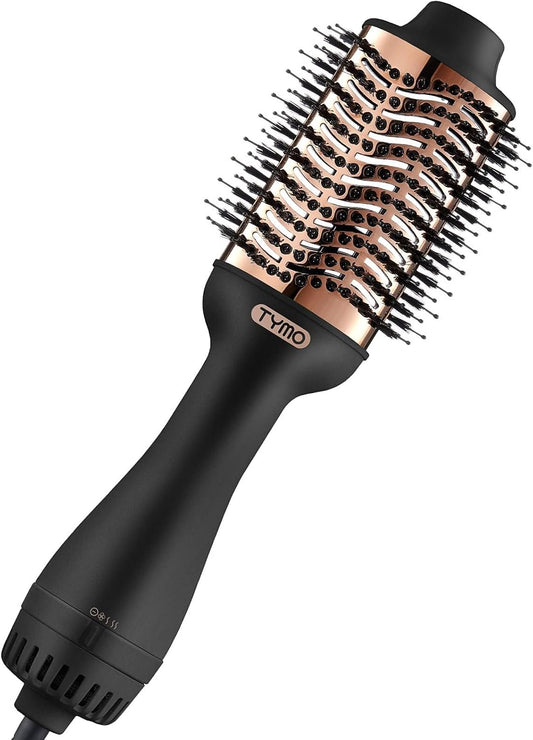 TYMO Hair Dryer Brush Blow Dryer Brush in One, 4 in 1 Ionic Hairdryer and Styler Volumizer with Oval Titanium Barrel, Hot Air Straightener for Smooth Frizz-Free Blowout, Gold