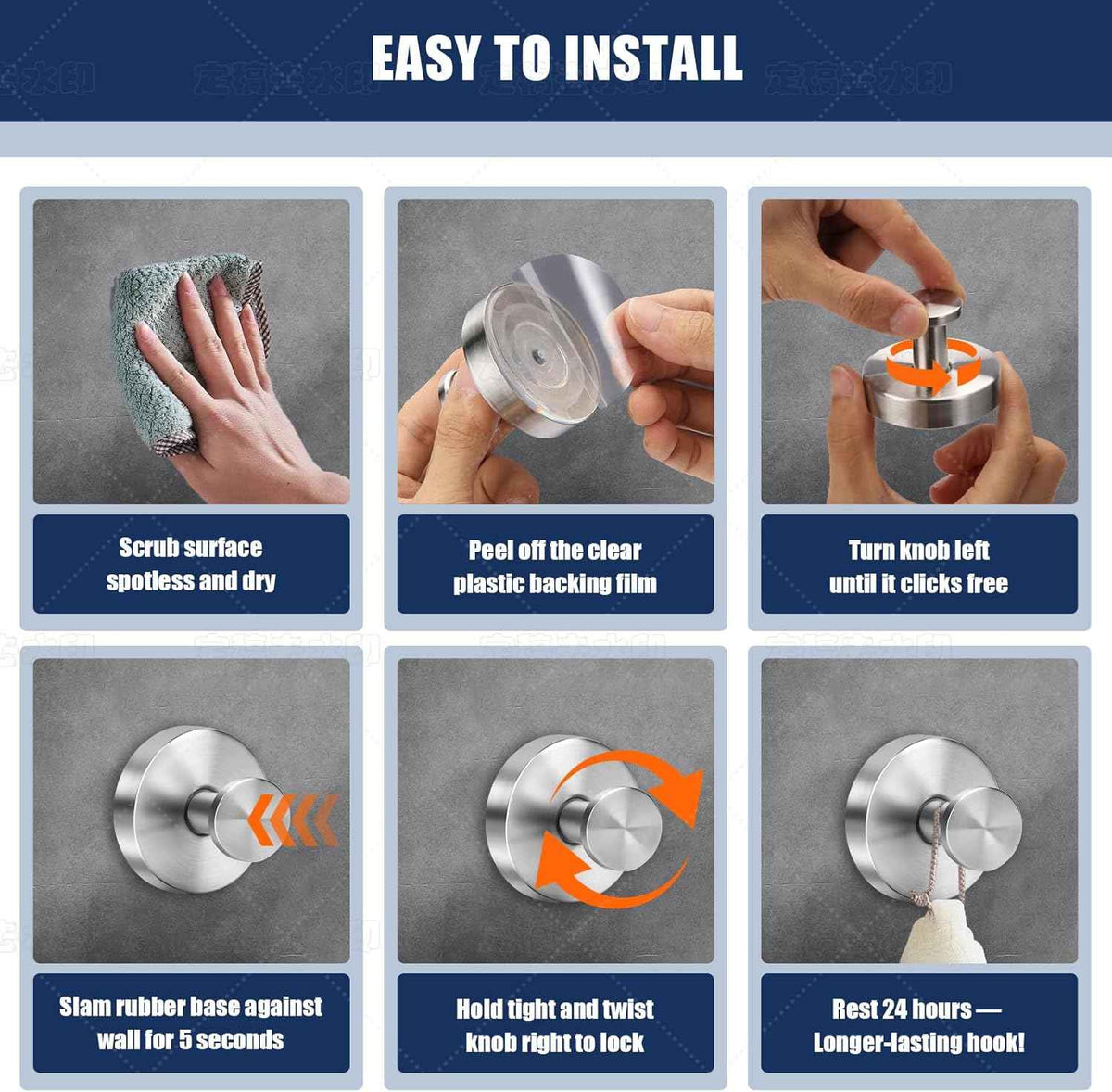 Stainless Steel Suction Cup Hooks for Bathroom, Kitchen, and Glass - 4-Piece No Drill Towel Hooks Set
