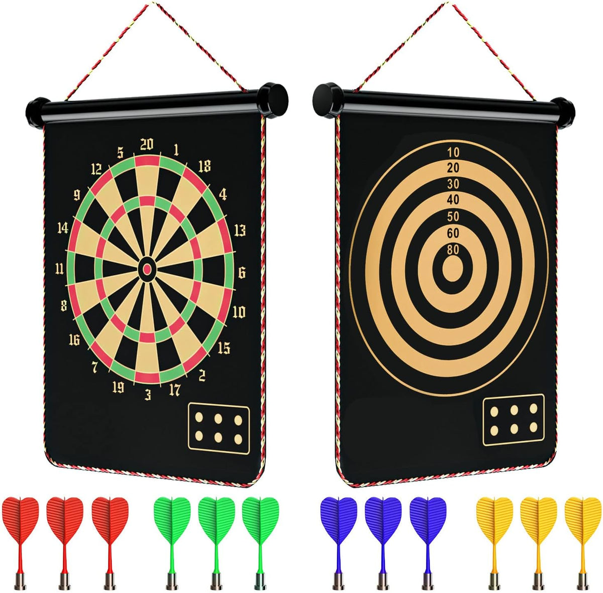 Mixi Magnetic Dart Board Outdoor Game for Kids with 12 Darts, Best Toys Gifts for Teenage Boys Girls Age 5 6 7 8 9 10 11 12 13 14 15 16 Years