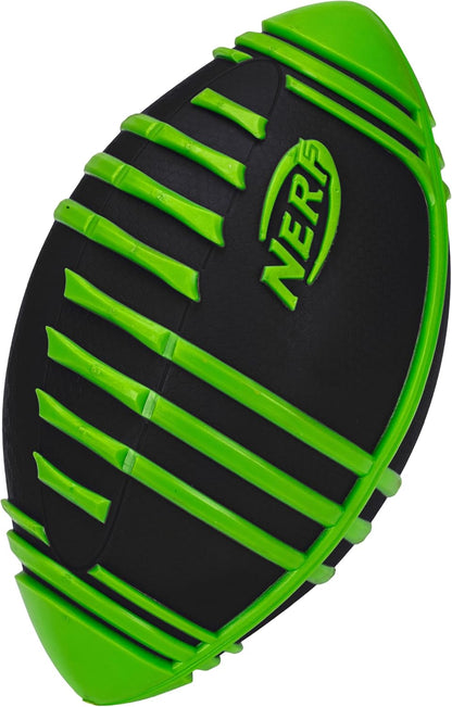 Nerf Weather Blitz Foam Football for All-Weather Play - Easy-to-Hold Grips – Great for Indoor and Outdoor Games - Green
