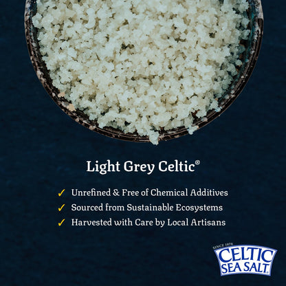 Celtic Sea Salt, Light Grey Mineral Sea Salt, 1 Pound Resealable Bag Unrefined Hydration, Hand-Harvested, Vital Minerals, Family Founded Since 1976