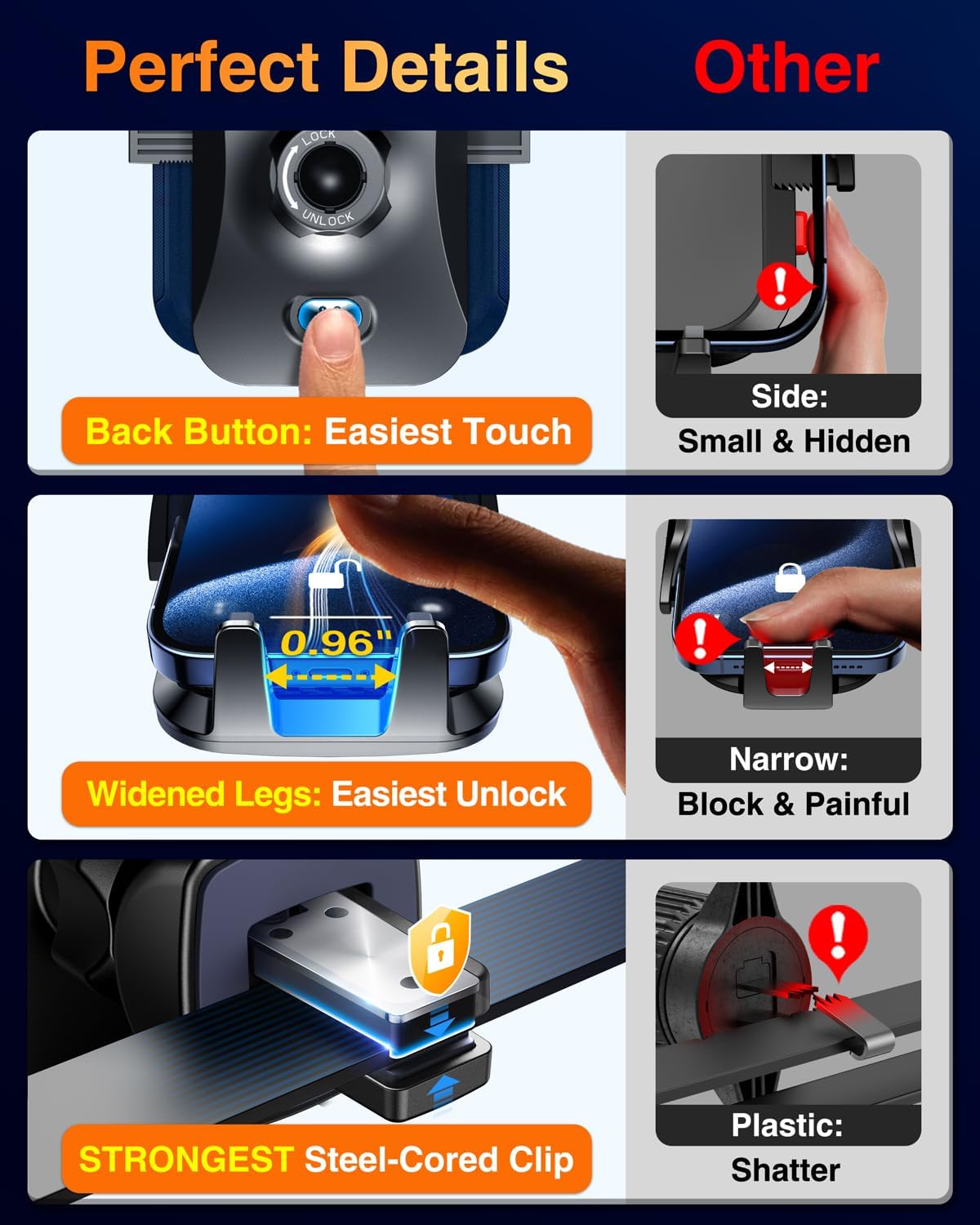 VANMASS 85+LBS Strongest Suction & Military-Grade 2025 Ultimate Car Phone Mount Patent & Safety Certs Cell Phone Holder Truck Stand for Dashboard Windshield Vent for iPhone 17 Pro Max 16 15 Samsung