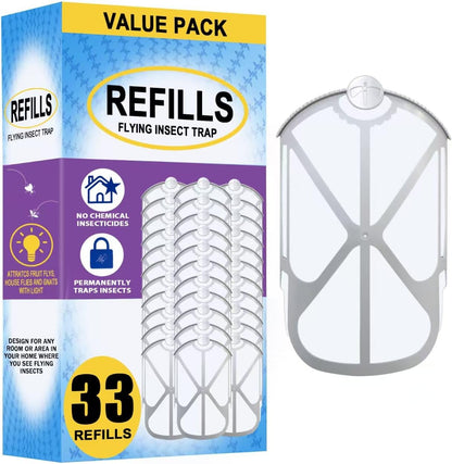BAIMNOCM 33 Pack Refills Cartridge Compatible with Zevo Flying Insect Trap Refill M364 M364A and Max, White