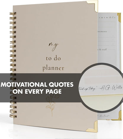 Beautiful To Do List Notebook - Aesthetic Daily Planner to Easily Organize Your Tasks And Boost Productivity - Stylish Undated ADHD Planner Gift and The Perfect School or Office Supplies For Women