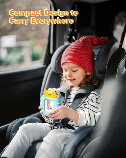 Talking Flash Cards for Toddlers 1 2 3 4 Year Olds, Montessori Language Learning with 224 Words, Pocket Speech Therapy and Autism Playthings, Children's Sensory Educational Device