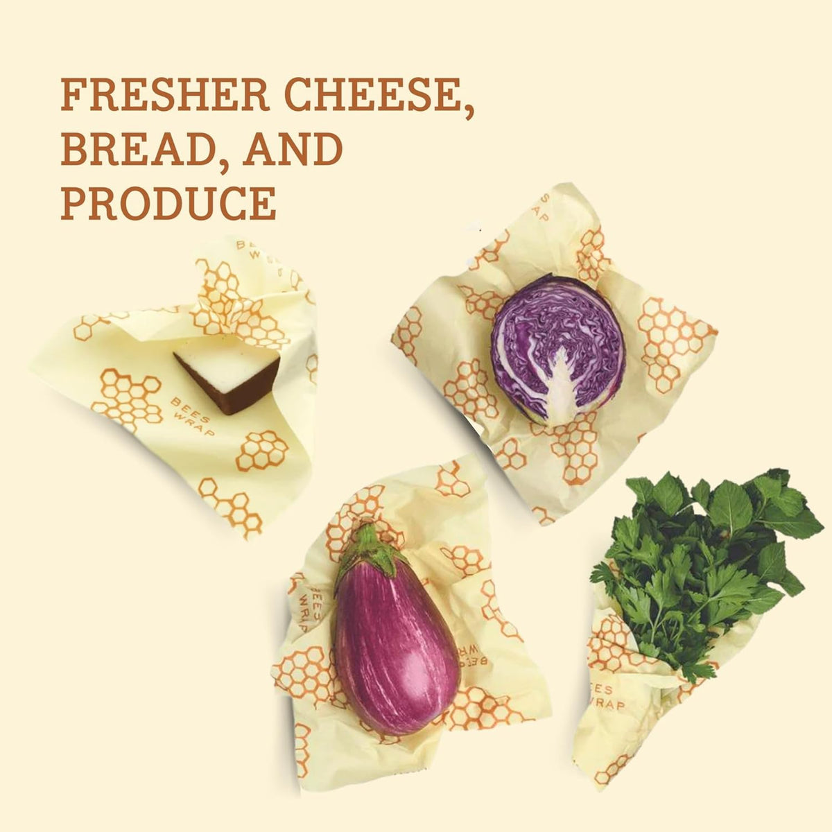 Bee's Wrap Beeswax Wraps for Food - Bread Wrap - Made in USA Reusable Bread Storage Bags - Organic & Eco-Friendly Alternative to Aluminum Foil, Sourdough Bags & Plastic Wrap, Honeycomb