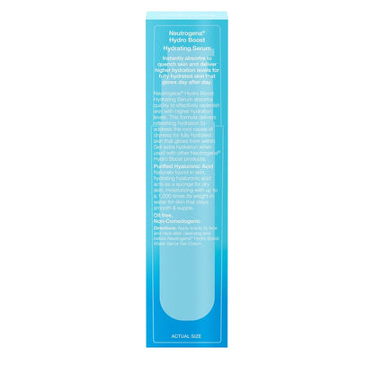 neutrogena hydro boost hyaluronic acid serum, hydrating face moisturizer for dry skin, oil-free non-comedogenic moisturizer, 1 fl oz