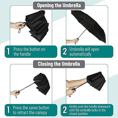 Mr. Pen- Windproof Travel Umbrella, Automatic Umbrellas for Rain, Compact