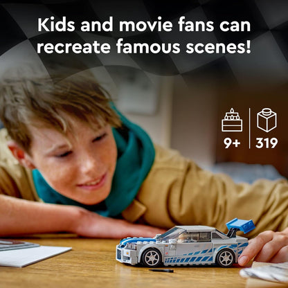 LEGO Speed Champions 2 Fast 2 Furious Nissan Skyline GT-R (R34), Race Car Toy Model Building Kit, Collectible with Racer Minifigure, 2023 Set for Kids, Boys and Girls Ages 9 and Up 76917