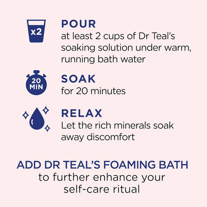Dr Teal's Epsom Salt Magnesium Soak, Restore & Replenish with Pink Himalayan Salt, 3 lbs
