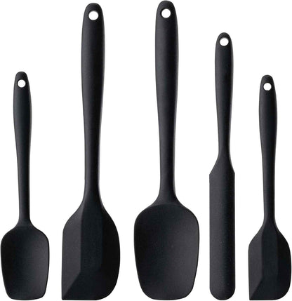 Silicone Spatula Set, 5 Piece Food Grade Rubber Spatulas for Baking, Cooking, and Mixing High Heat Resistant Non Stick Dishwasher Safe BPA-Free (Multicolor)