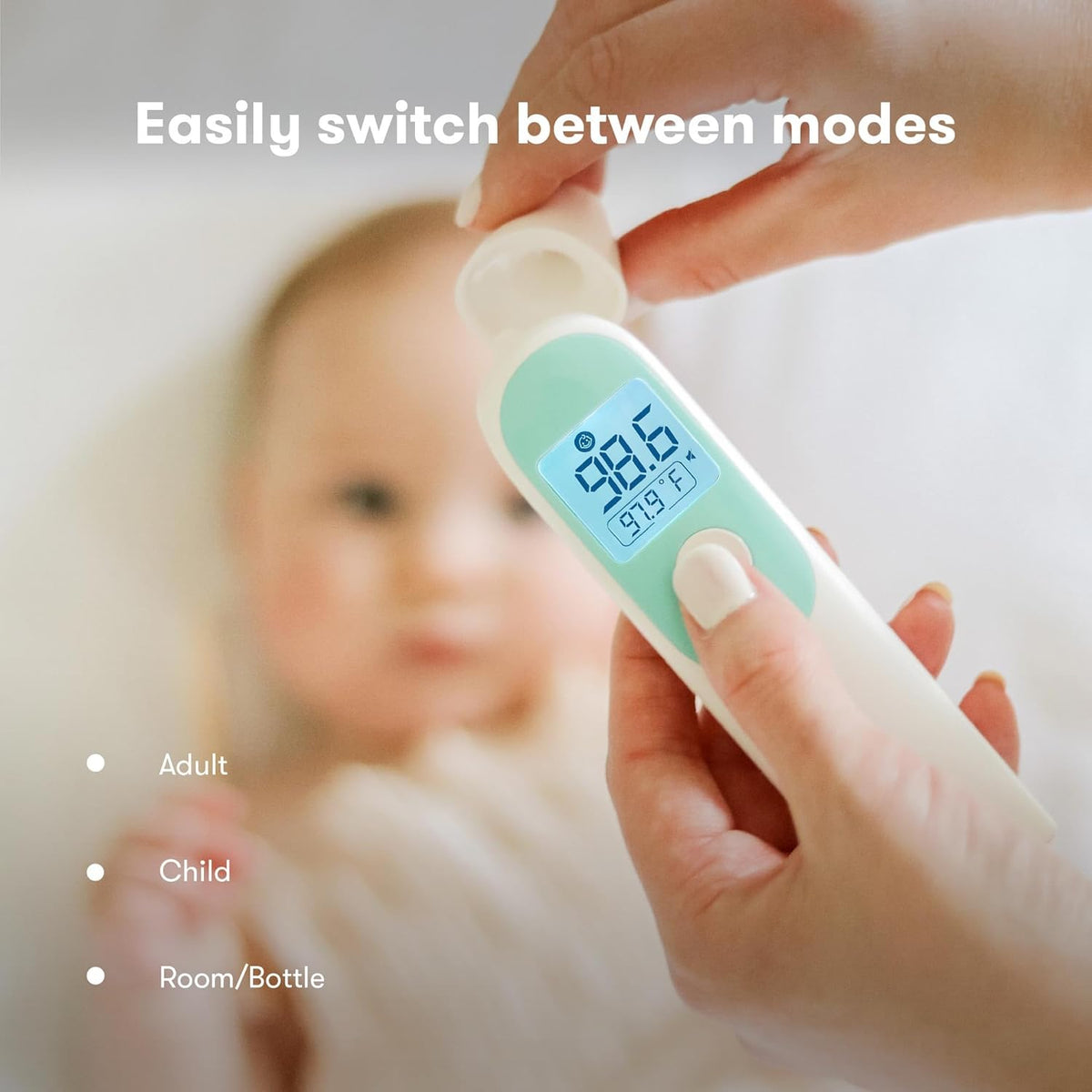 Frida Baby Thermometer, 3-in-1 Infrared Thermometer for Ear, Forehead & Touchless, Fever Thermometer for Baby, Infants, Toddlers, Kids & Adults