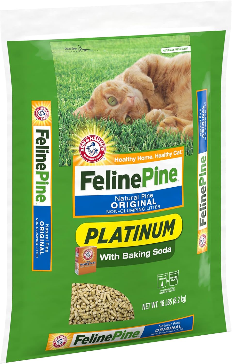 Feline Pine Platinum Non-Clumping Cat Litter 18lb.