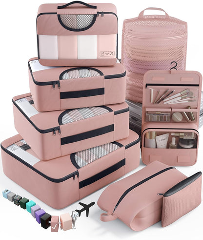 vekens 8-set packing cubes nylon organizer bags for beach vacation cruise ship travel essentials suitcase