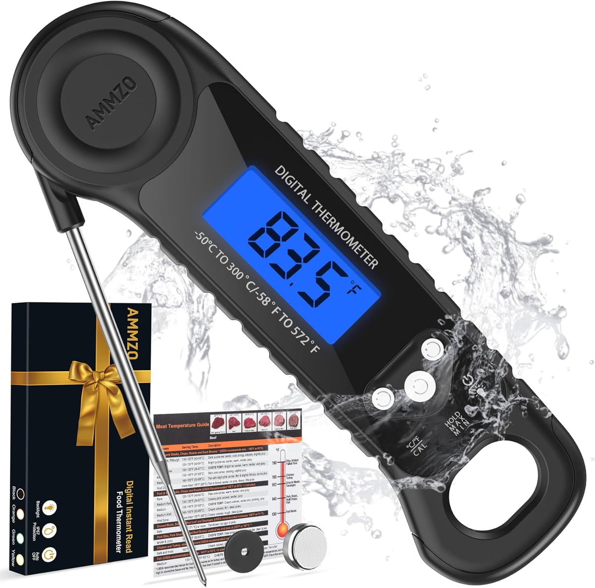 Meat Thermometer Digital, Instant Read Food Thermometer for Cooking, Grilling, Baking, Frying & Candy Making, Essentials Kitchen Gadgets Accessory, Gifts for Men Women Dad Mom Birthday