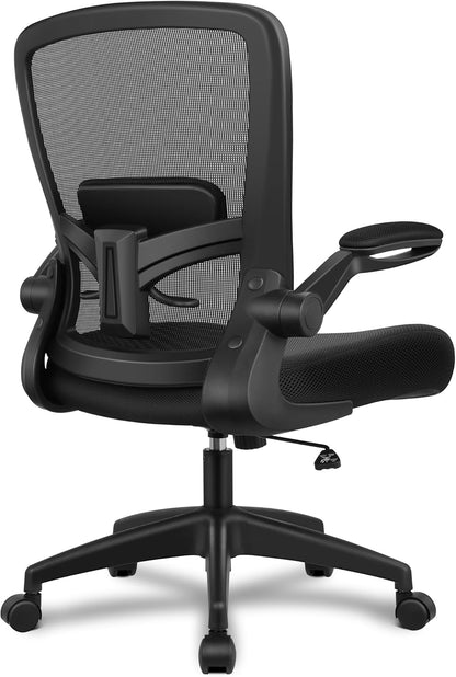 FelixKing Office Chair, Ergonomic Desk Chair Breathable Mesh Chairs Adjustable High Back Lumbar Support Flip-up Armrests, Executive Rolling Swivel Comfy Computer Chairs Home Office Black