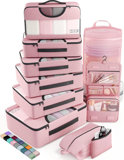vekens 8-set packing cubes nylon organizer bags for beach vacation cruise ship travel essentials suitcase