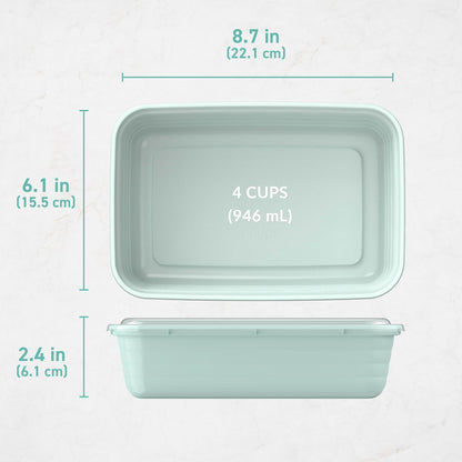 Bentgo Prep - 20-Piece 1-Compartment Reusable Meal Prep Containers with Lids, PFAS & BPA Free Materials, Durable, Microwave, Freezer, & Dishwasher Safe To Go Food Storage (Mint)