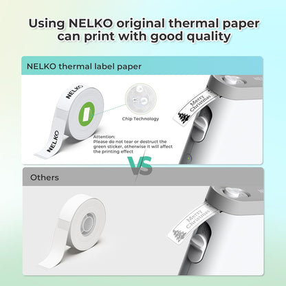 Nelko Label Maker Machine with Tape, P21 Bluetooth Label Printer, Wireless Mini Label Makers with Multiple Templates for Organizing Office Home, White