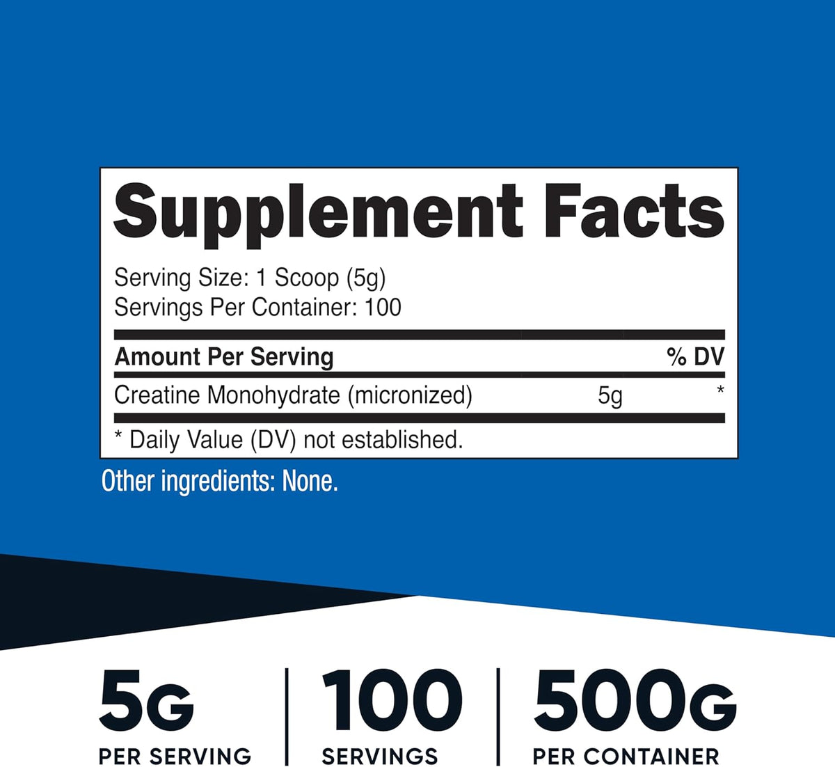 Nutricost Creatine Monohydrate Micronized Powder 500G, 5000mg Per Serv (5g) - 100 Servings, 17.9 Oz