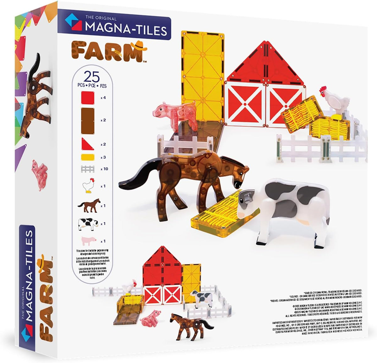 MAGNA-TILES Farm Animals 25-Piece Magnetic Construction Set, The ORIGINAL Magnetic Building Brand