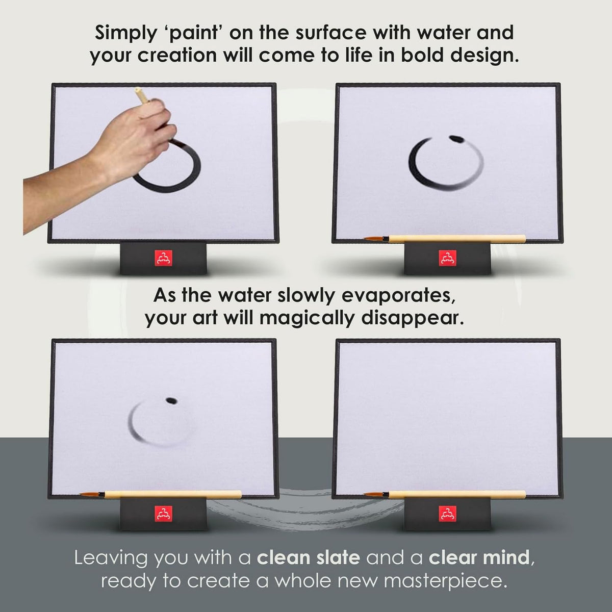 Buddha Board – The Original Water Painting Board for Mindfulness & Creativity – Unique Gift for Artists, Adults & Kids – Mess-Free Zen Art Supplies