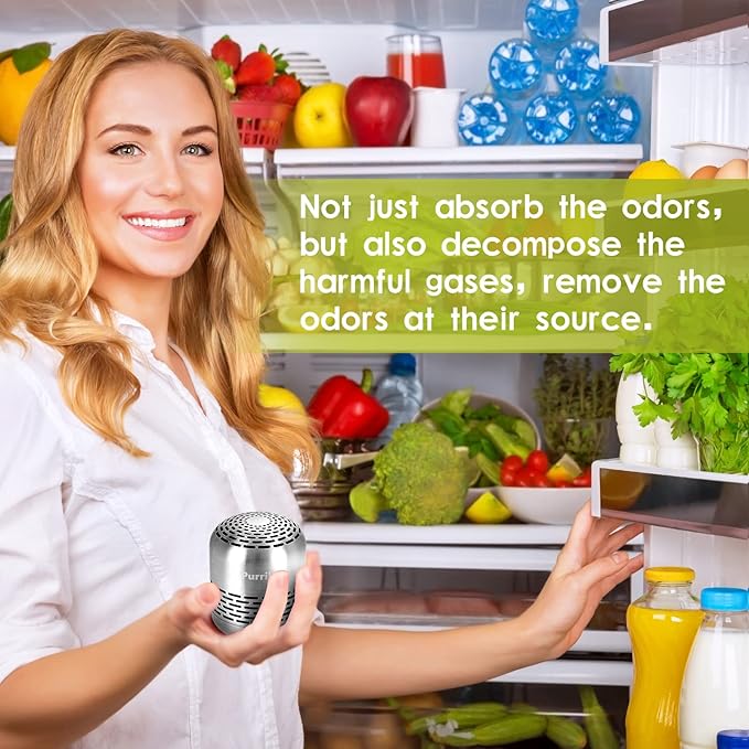 Purriko Refrigerator Deodorizer,Lasts up to 10 Years,Refrigerator Odor Eliminator,Fridge Deodorizer,More Effective Than Baking Soda Bamboo Air Purifying Bags