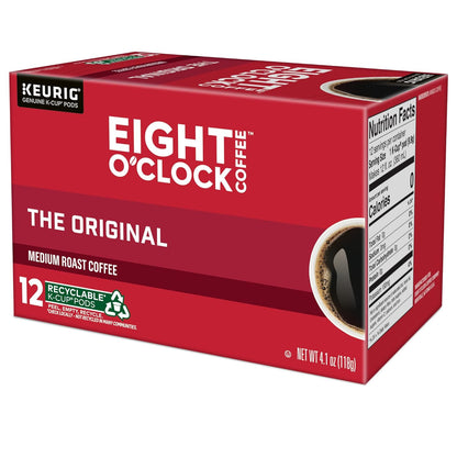 eight o'clock coffee the original, medium roast, keurig k-cup pods, 72 count, kosher